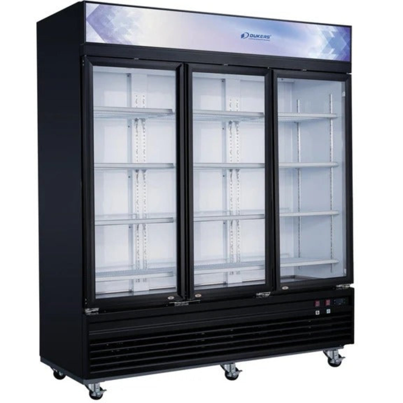 Dukers DSM-69F 78"W Three Swinging Glass Door Merchandiser Freezer 69.43 Cu. Ft - DSM-69F