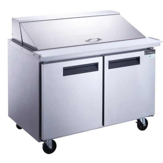 Dukers DSP48-18M-S2 48" Two Door Mega Top Refrigerated Salad and Sandwich Prep Table - DSP48-18M-S2