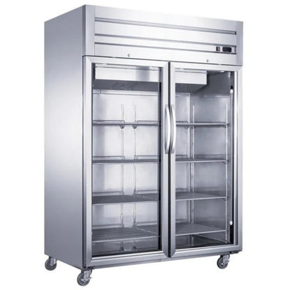 Dukers D55AR-GS2 55" Two Glass Door Top Mount Reach-In Refrigerator 40.74 Cu. Ft. - D55AR-GS2