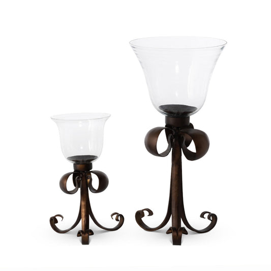 Park Hill Collection Country French Fleur De Lis Triple Bow Hurricane S/2 - EAB20231