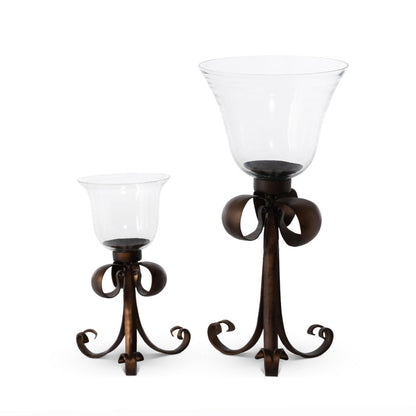 Park Hill Collection Country French Fleur De Lis Triple Bow Hurricane S/2 - EAB20231