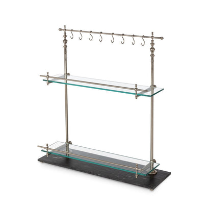 Park Hill Collection Park Hill Pantry & Cafe Black Marble and Iron Bistro Rack - EAW20187