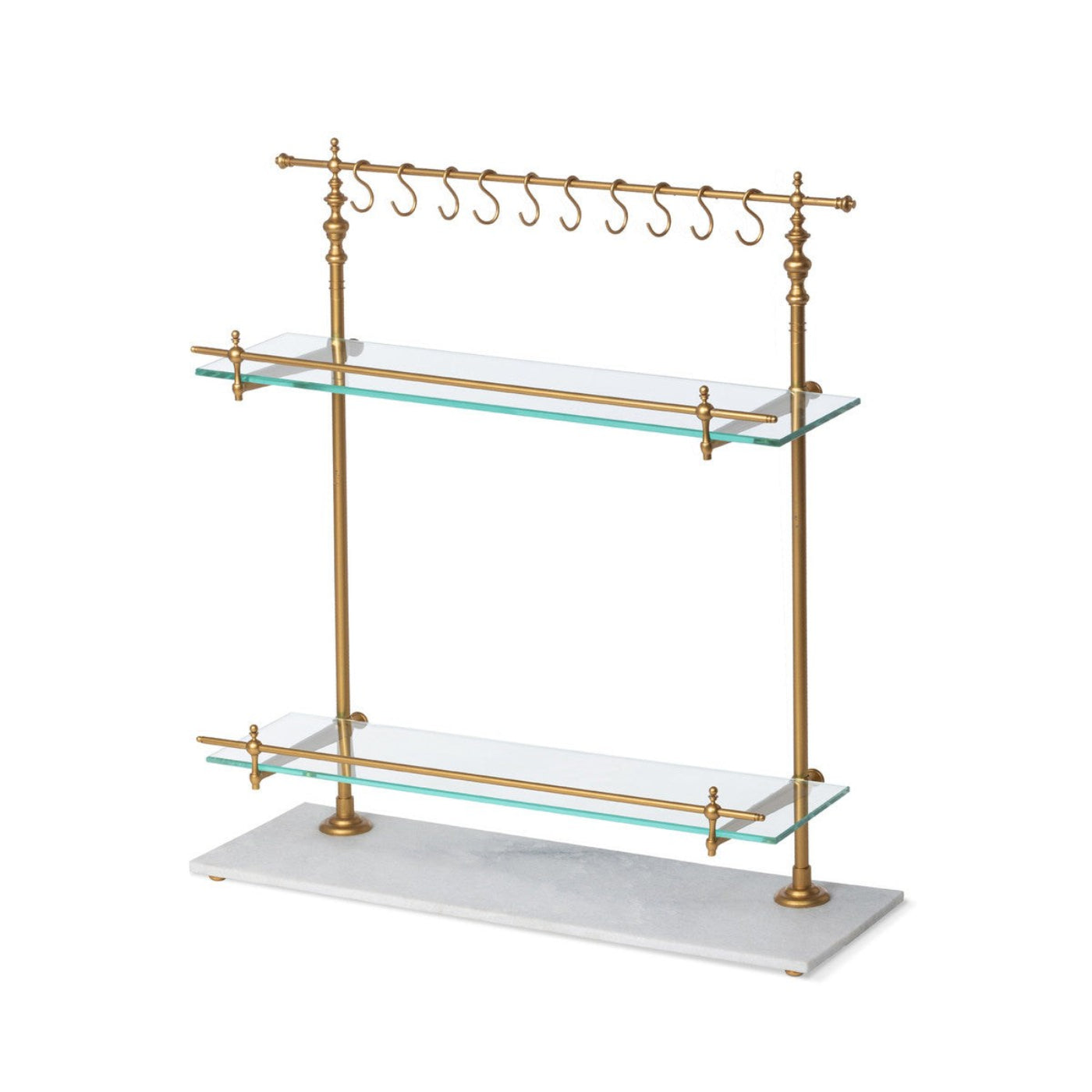 Park Hill Collection Southern Classic White Marble and Brass Bistro Rack - EAW26057