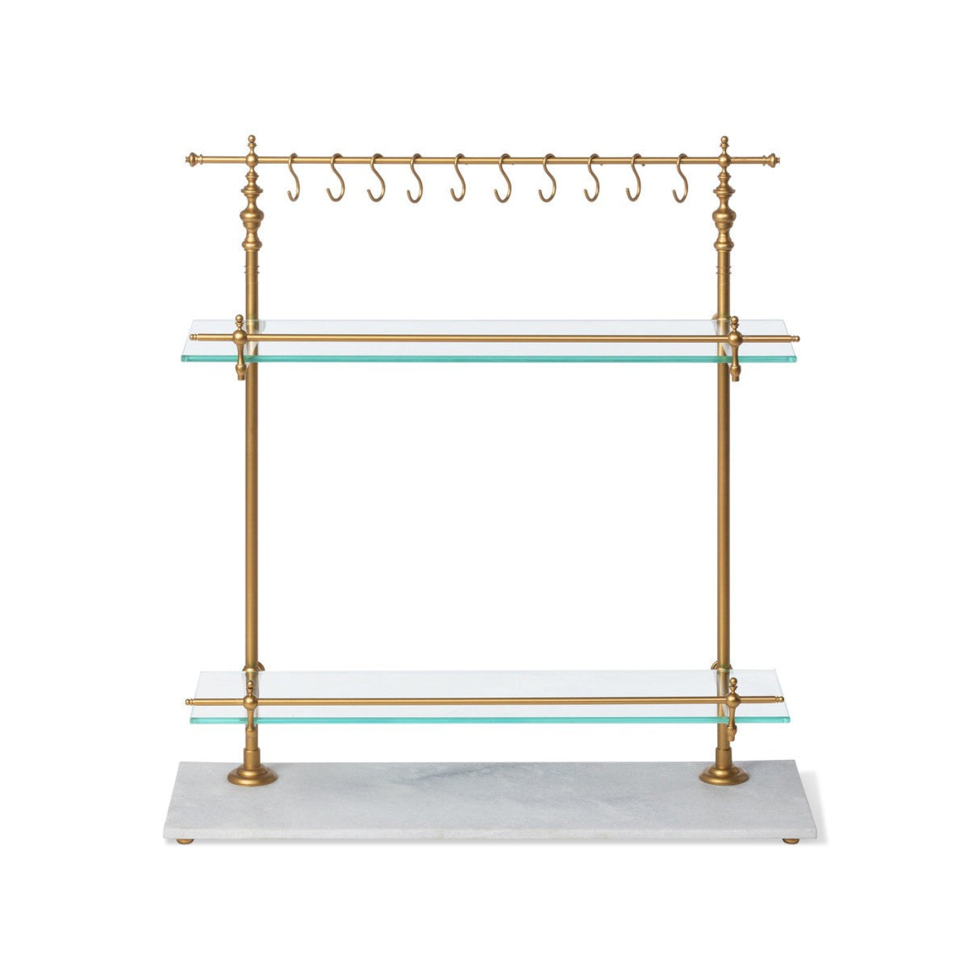 Park Hill Collection Southern Classic White Marble and Brass Bistro Rack - EAW26057