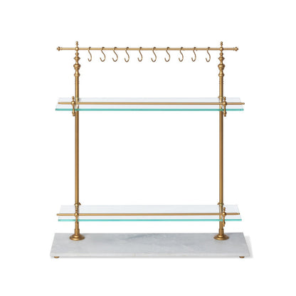 Park Hill Collection Southern Classic White Marble and Brass Bistro Rack - EAW26057