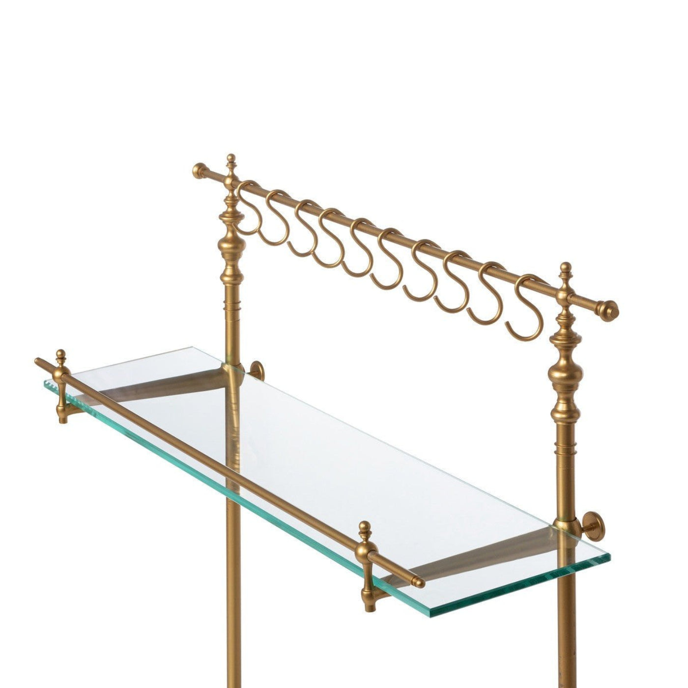 Park Hill Collection Southern Classic White Marble and Brass Bistro Rack - EAW26057