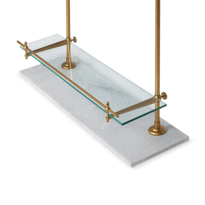 Park Hill Collection Southern Classic White Marble and Brass Bistro Rack - EAW26057