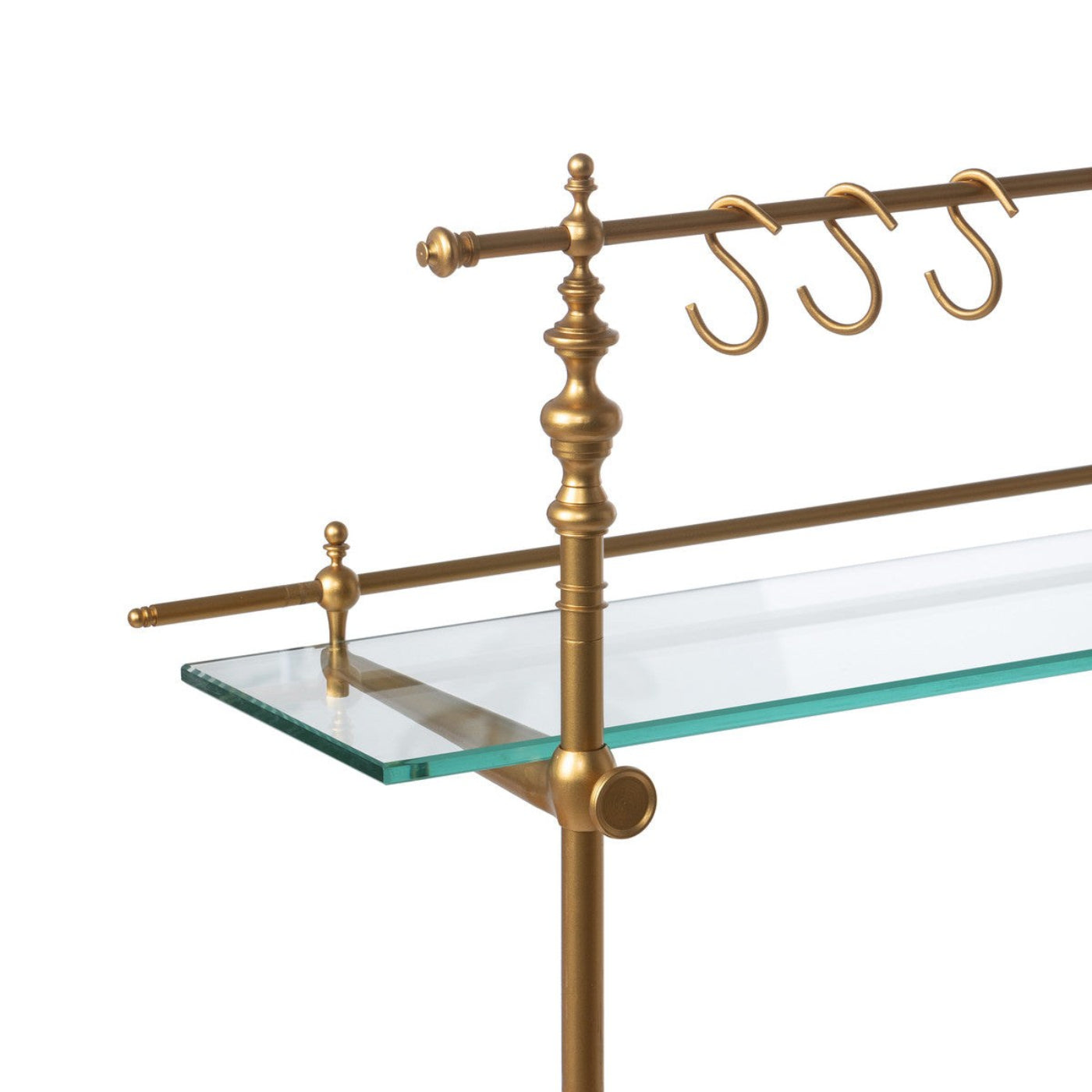 Park Hill Collection Southern Classic White Marble and Brass Bistro Rack - EAW26057