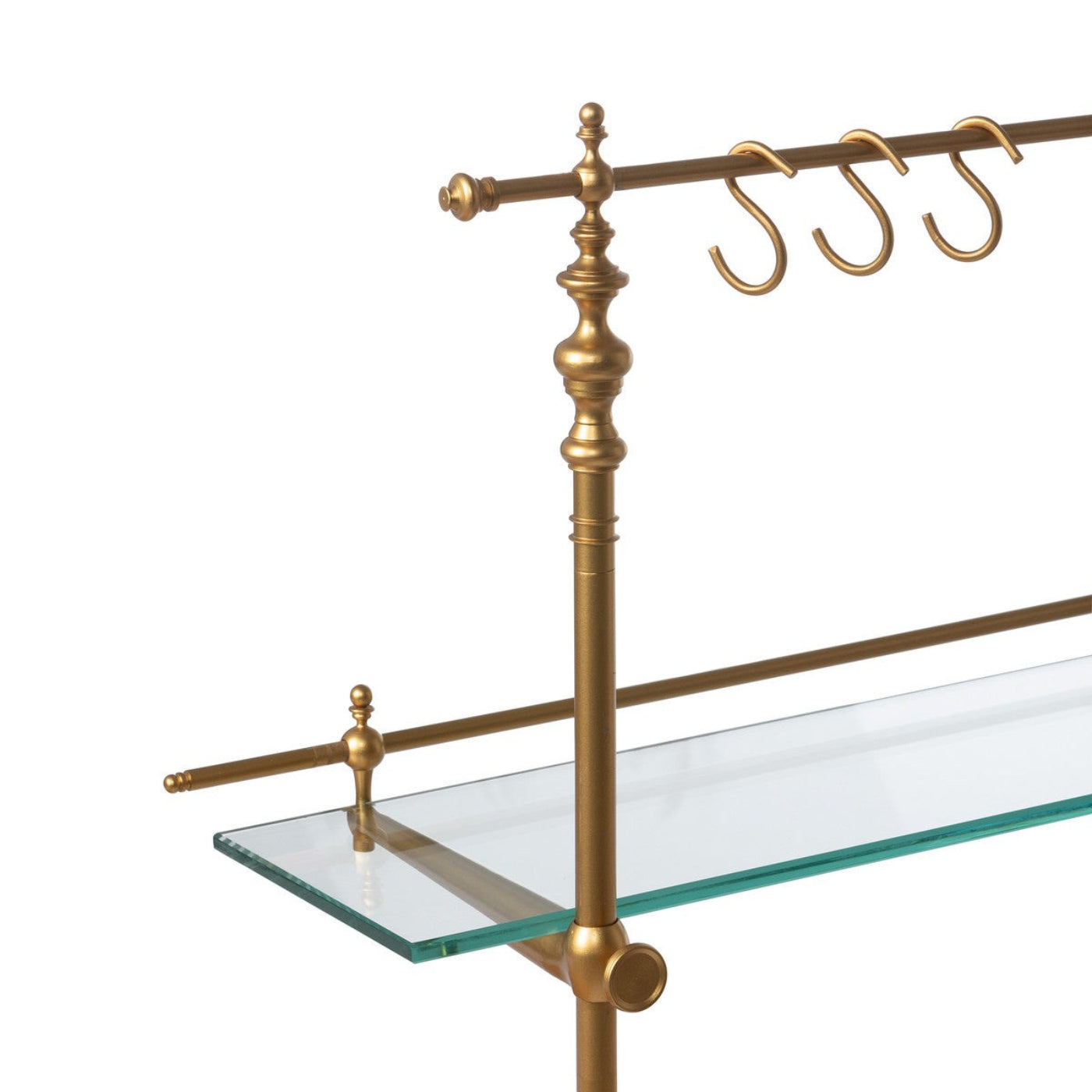Park Hill Collection Southern Classic White Marble and Brass Bistro Rack - EAW26057