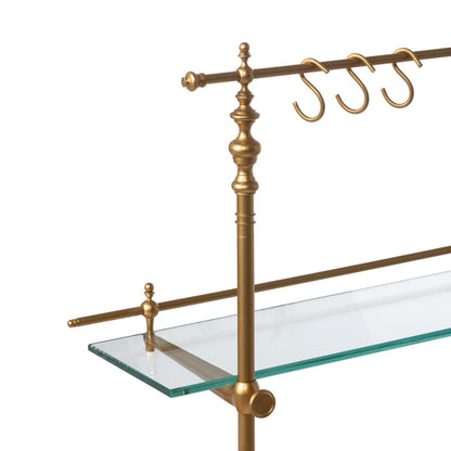 Park Hill Collection Southern Classic White Marble and Brass Bistro Rack - EAW26057