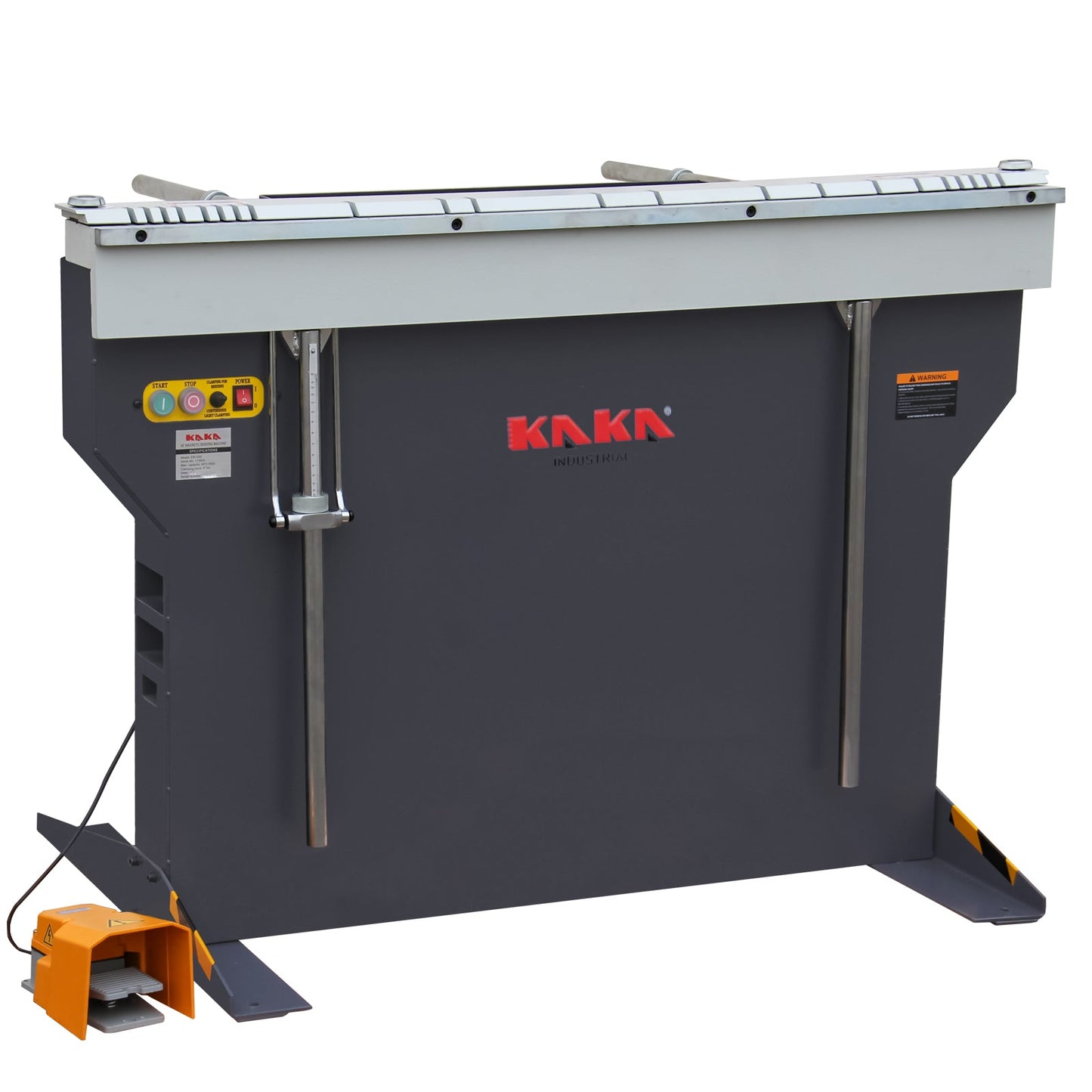 KAKA INDUSTRIAL Magnetic Pan and Box Brake, 48-Inch Electro Metal Brake Bender, 6-Ton 16-Gauge Box and Pan Brake, 220V Single Phase with Foot Pedal Control Siding Brake, Includes Clamp Bars EB-4816B - 173409