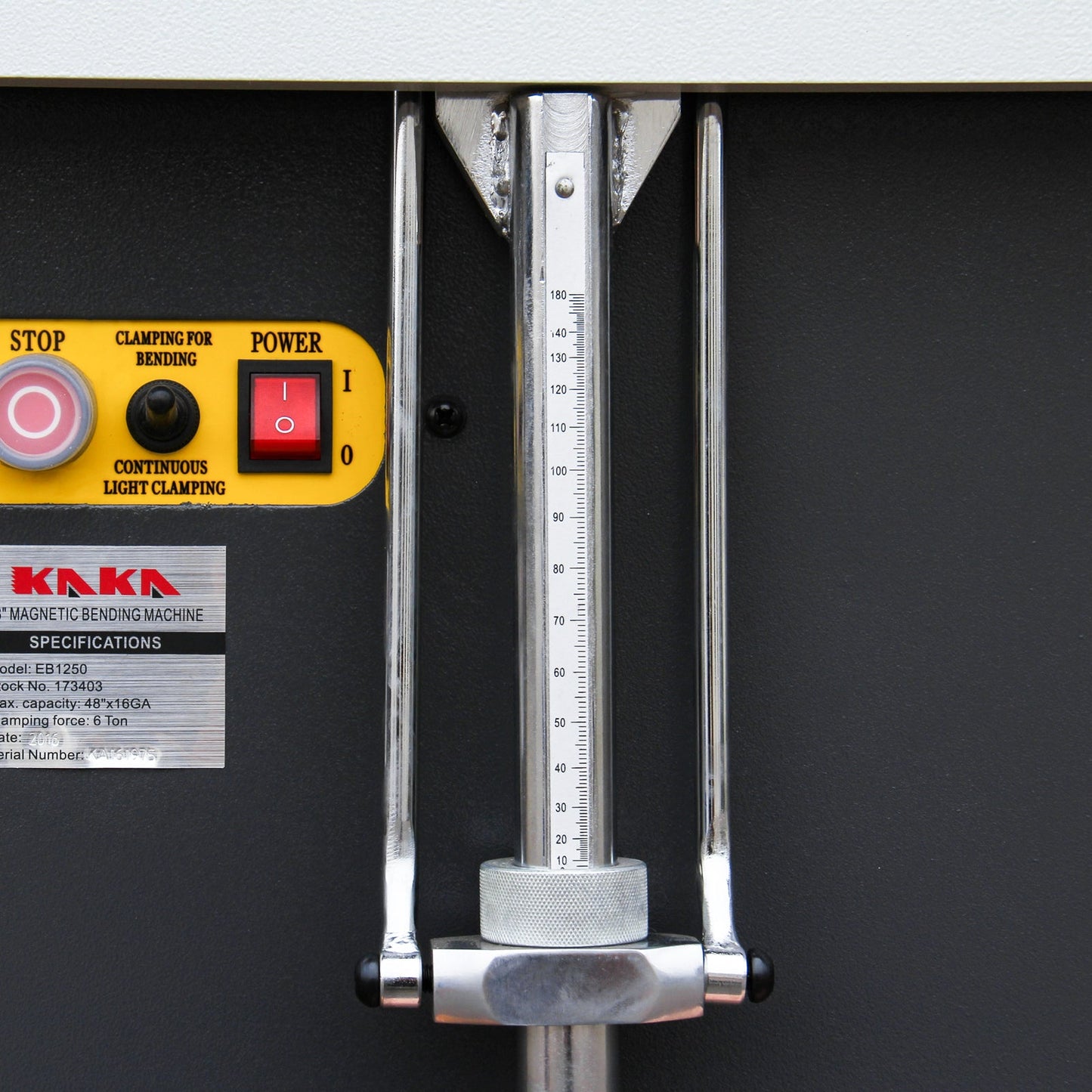 KAKA INDUSTRIAL Magnetic Pan and Box Brake, 48-Inch Electro Metal Brake Bender, 6-Ton 16-Gauge Box and Pan Brake, 220V Single Phase with Foot Pedal Control Siding Brake, Includes Clamp Bars EB-4816B - 173409