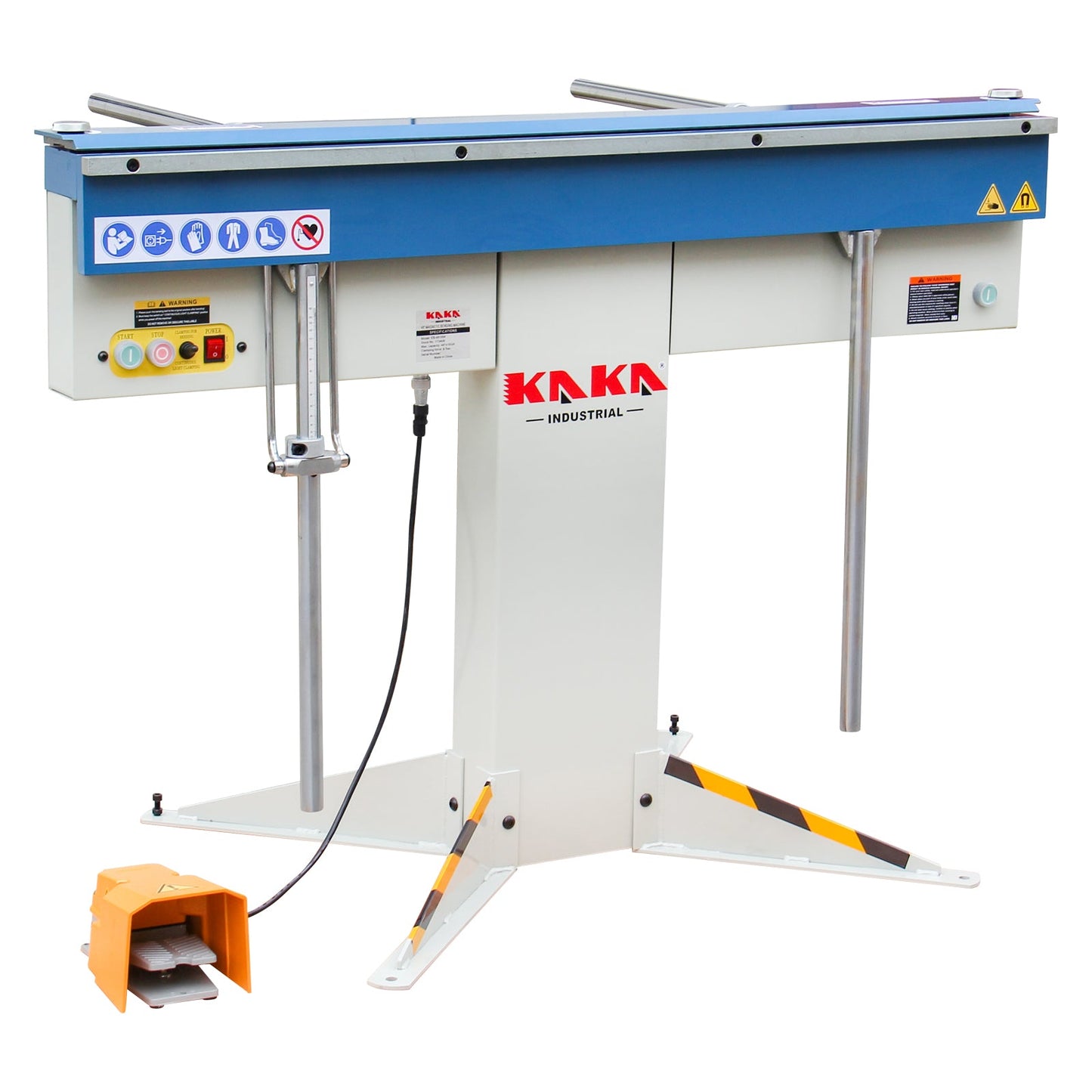 KAKA INDUSTRIAL Magnetic Pan and Box Brake, 48-Inch Electro Metal Brake Bender, 6-Ton 16-Gauge Box and Pan Brake, 220V Single Phase with Foot Pedal Control Siding Brake, Includes Clamp Bars EB-4816M - 173408V220