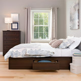 Prepac Mate’s Platform Storage Bed with 6 Drawers - Multiple Options Available - BBD-5600-3K