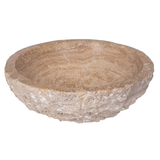 Eden Bath Beige Travertine Sink Rough Exterior -  Honed Interior - EB_S001BT-H