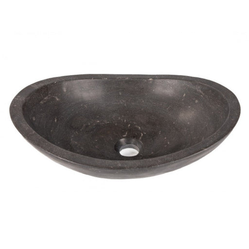 Eden Bath Honed Black Limestone Canoe Sink - EB_S005BL-H