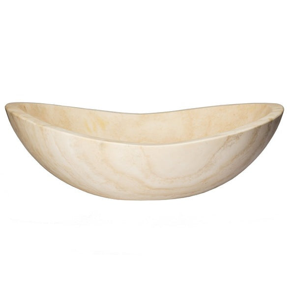 Eden Bath Stone Canoe Sink - Honed Beige Travertine -EB_S005BT-H