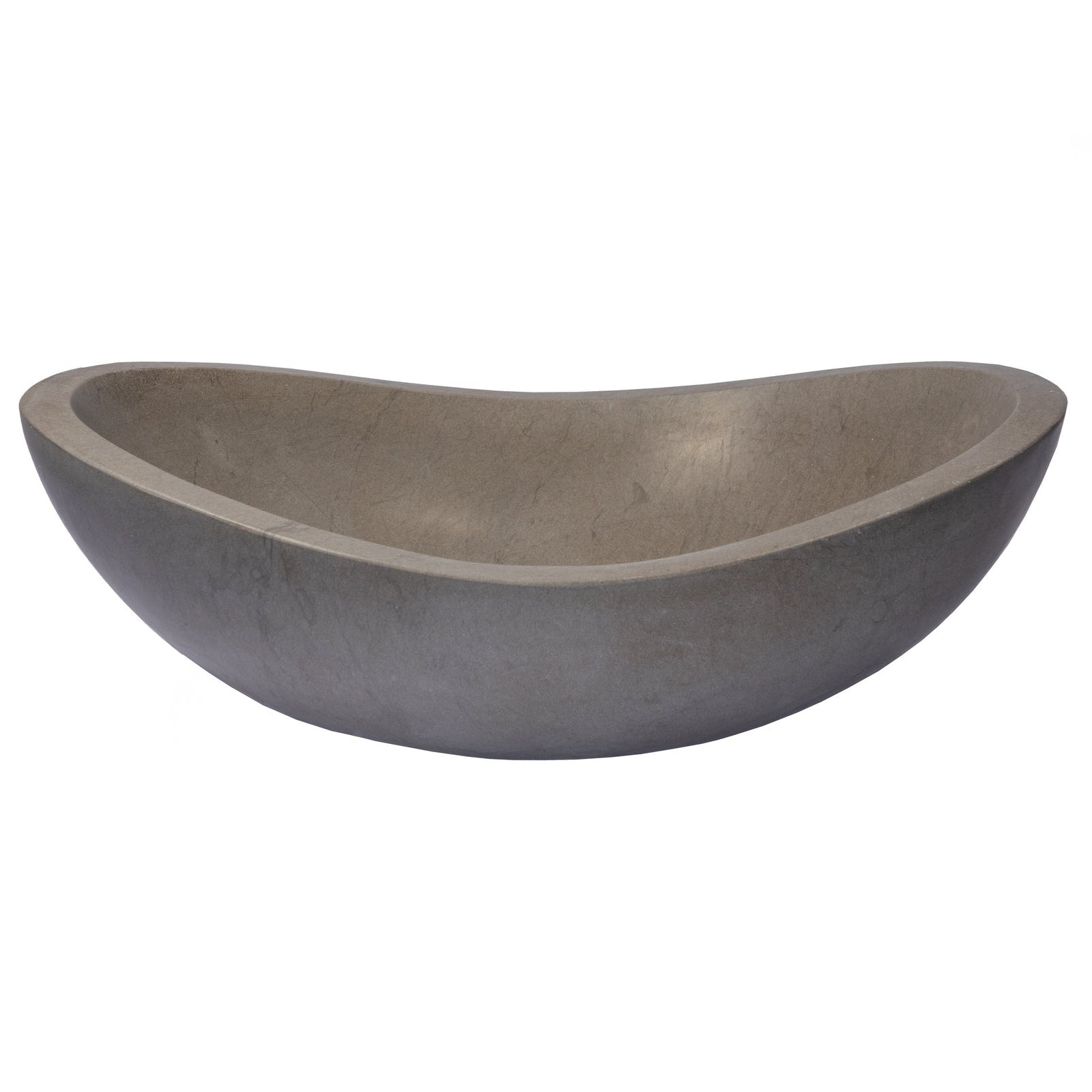 Eden Bath Stone Canoe Sink in Honed Molly Grey Marble - EB_S005MG-H