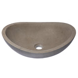 Eden Bath Stone Canoe Sink in Honed Molly Grey Marble - EB_S005MG-H