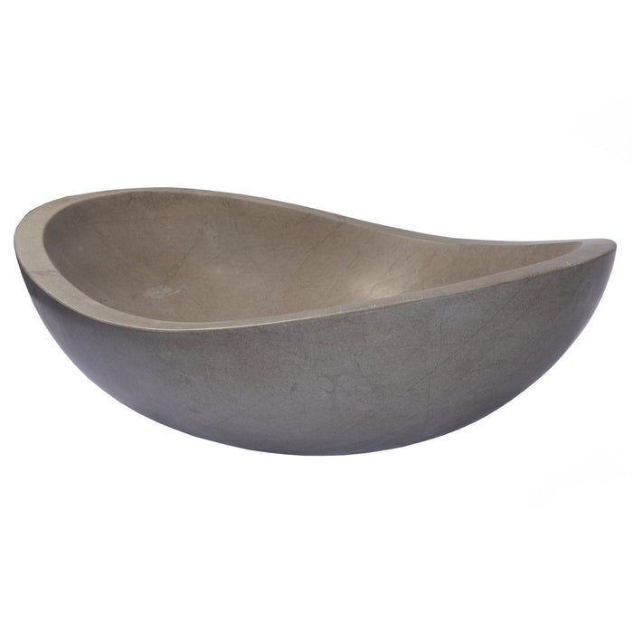 Eden Bath Stone Canoe Sink in Honed Molly Grey Marble - EB_S005MG-H