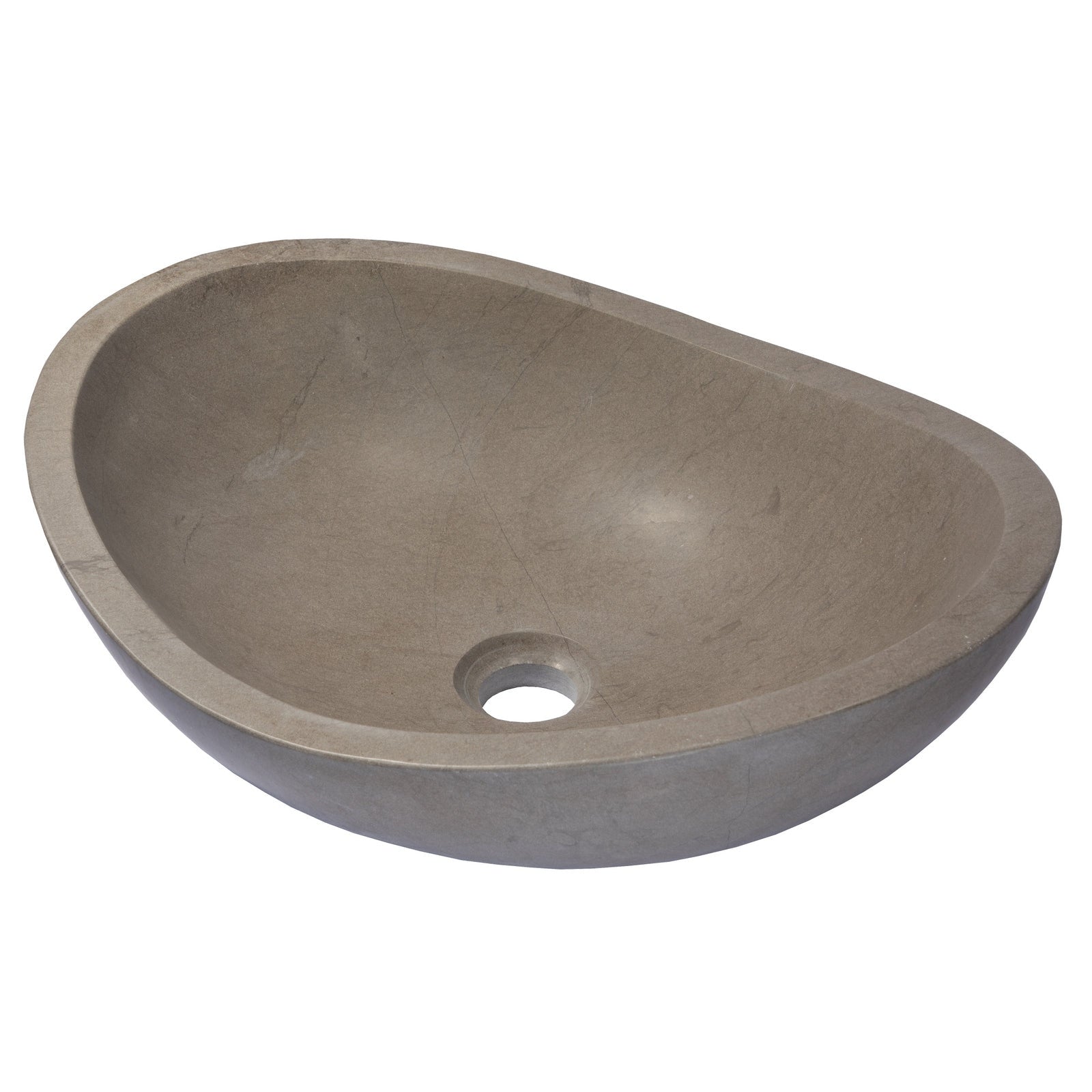 Eden Bath Stone Canoe Sink in Honed Molly Grey Marble - EB_S005MG-H