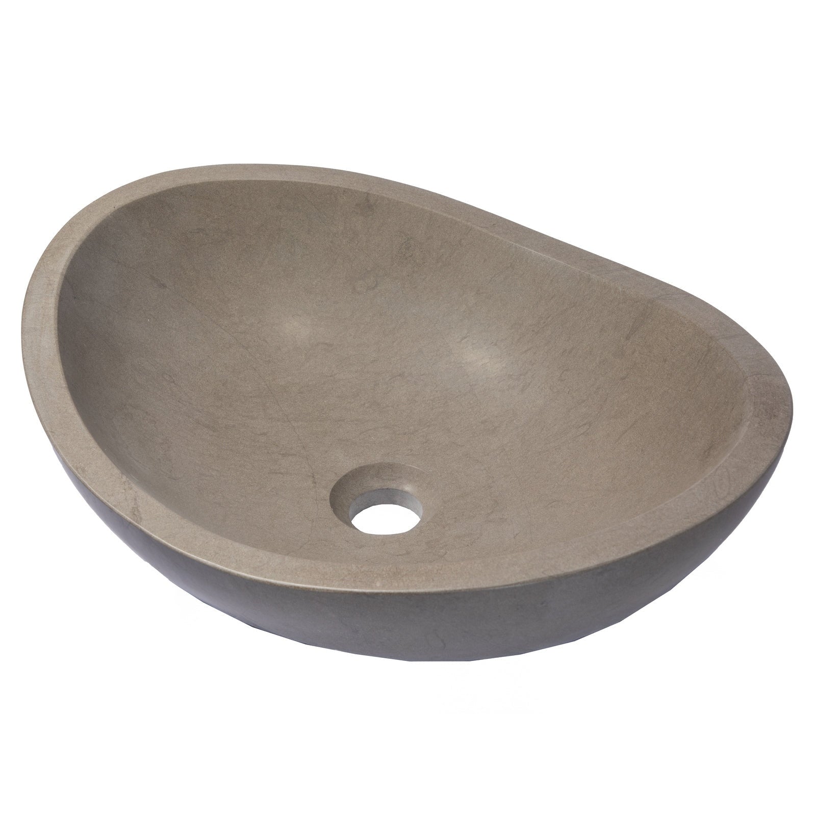 Eden Bath Stone Canoe Sink in Honed Molly Grey Marble - EB_S005MG-H