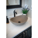 Eden Bath Stone Canoe Sink in Honed Molly Grey Marble - EB_S005MG-H