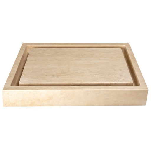 Eden Bath Rectangular Infinity Pool Sink - Honed Beige Travertine - EB_S006BT-H