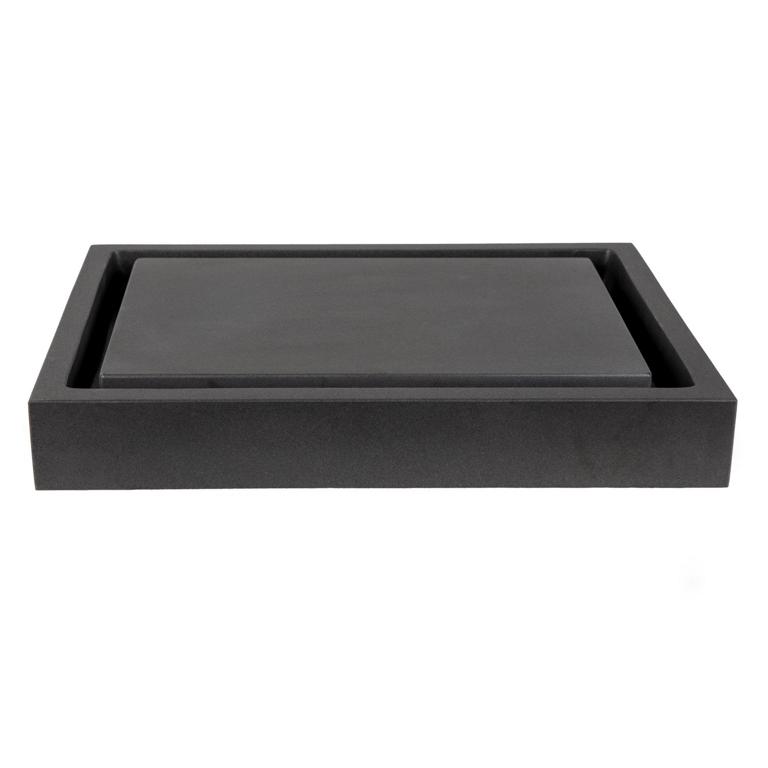 Eden Bath Rectangular Infinity Pool Sink - Honed Lava Stone - EB_S006LS-H