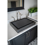 Eden Bath Rectangular Infinity Pool Sink - Honed Lava Stone - EB_S006LS-H