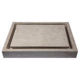 Eden Bath Rectangular Infinity Pool Sink in Polished Penny Grey Marble - EB_S006PG-P