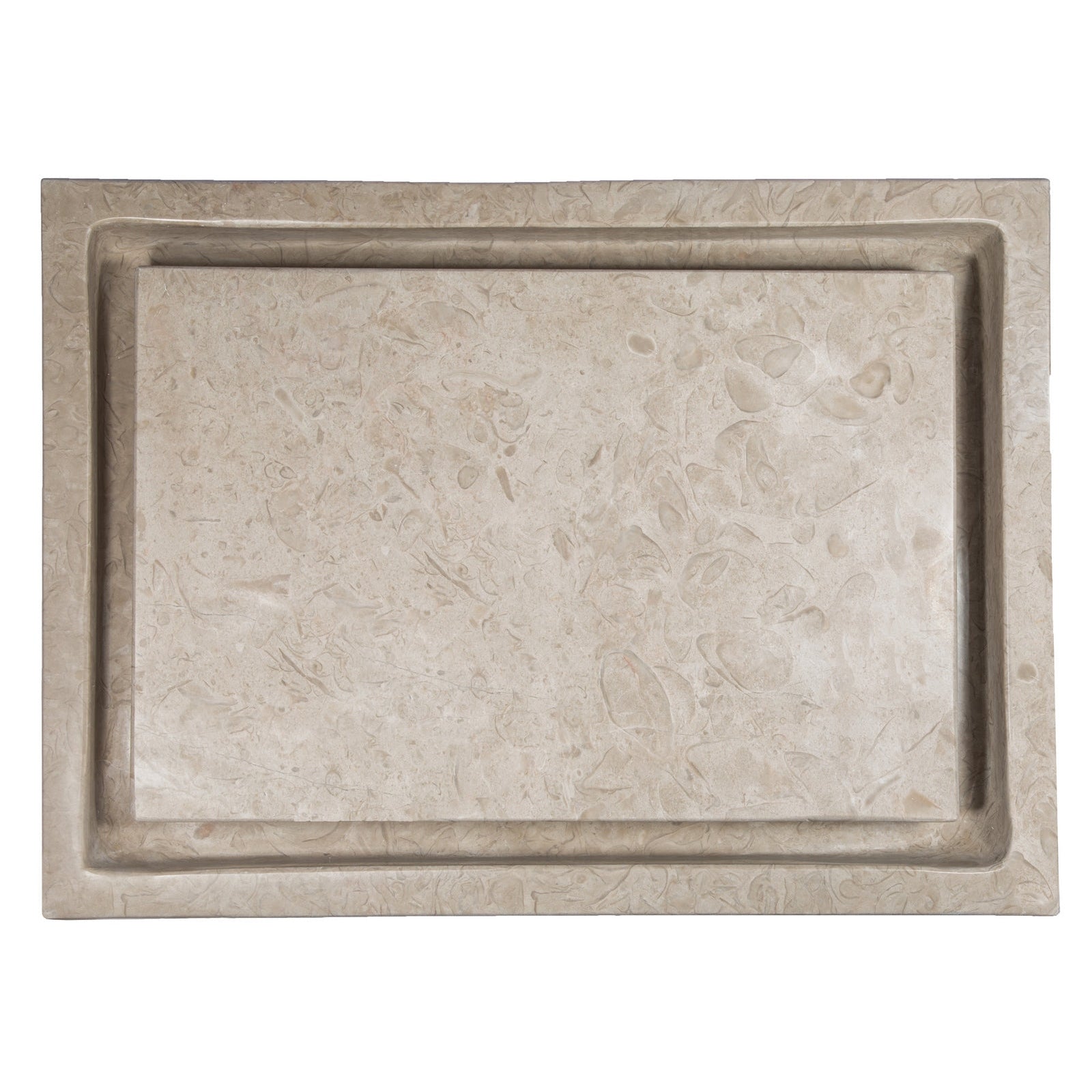 Eden Bath Rectangular Infinity Pool Sink in Polished Penny Grey Marble - EB_S006PG-P