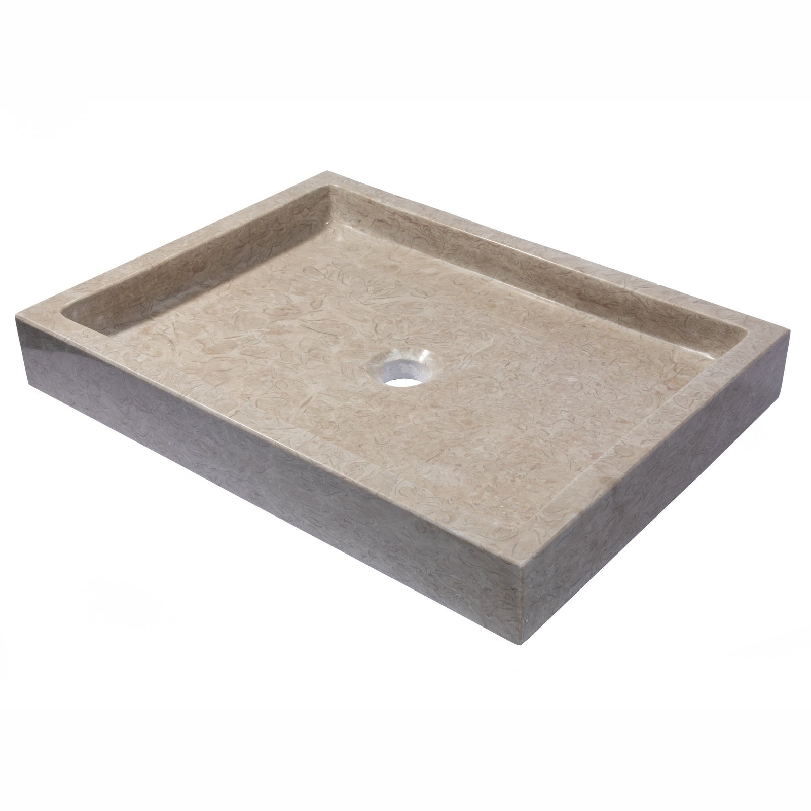 Eden Bath Rectangular Infinity Pool Sink in Polished Penny Grey Marble - EB_S006PG-P