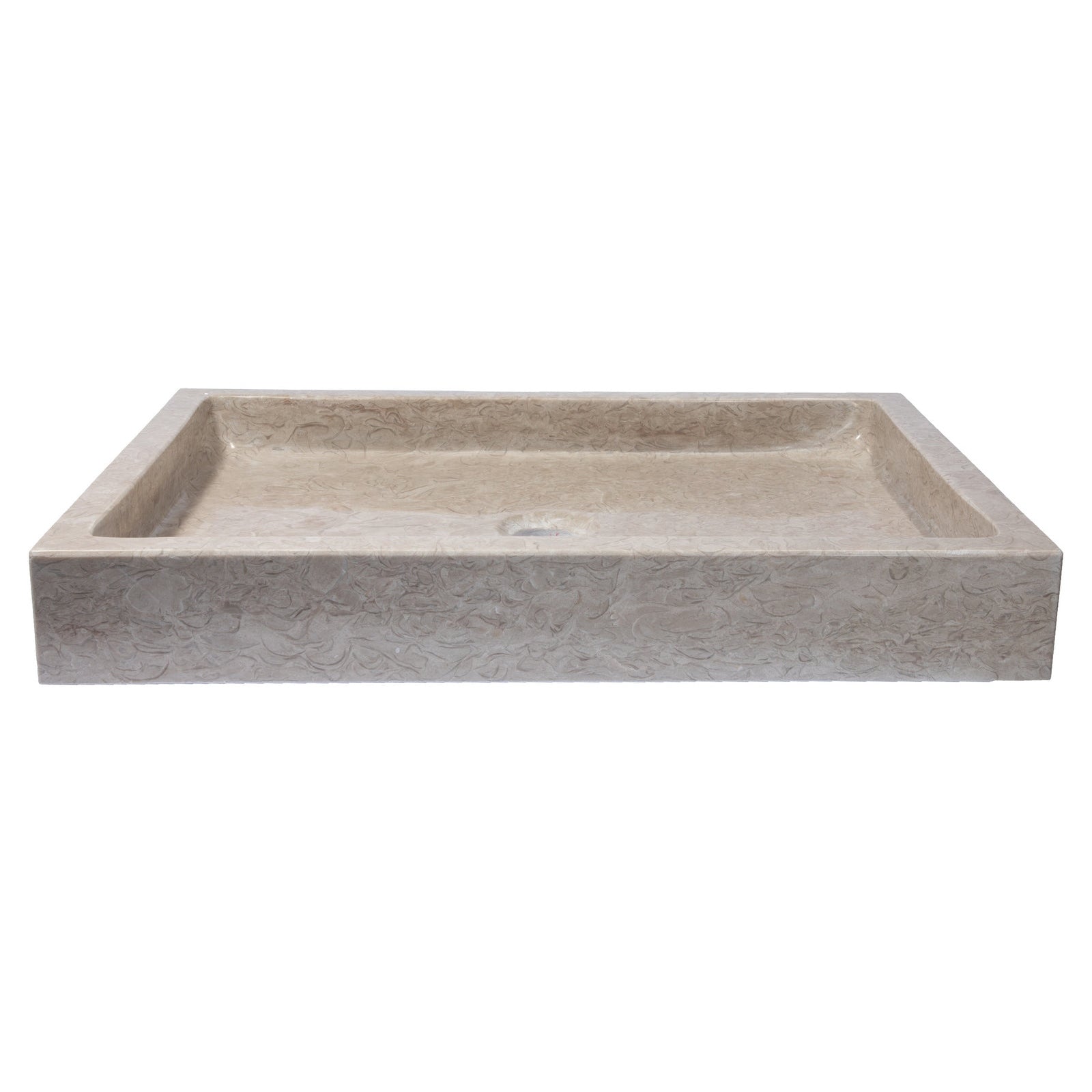 Eden Bath Rectangular Infinity Pool Sink in Polished Penny Grey Marble - EB_S006PG-P