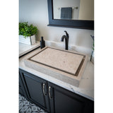 Eden Bath Rectangular Infinity Pool Sink in Polished Penny Grey Marble - EB_S006PG-P