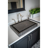 Eden Bath Rectangular Infinity Pool Sink in Honed Pietra Grey Marble - EB_S006PI-H