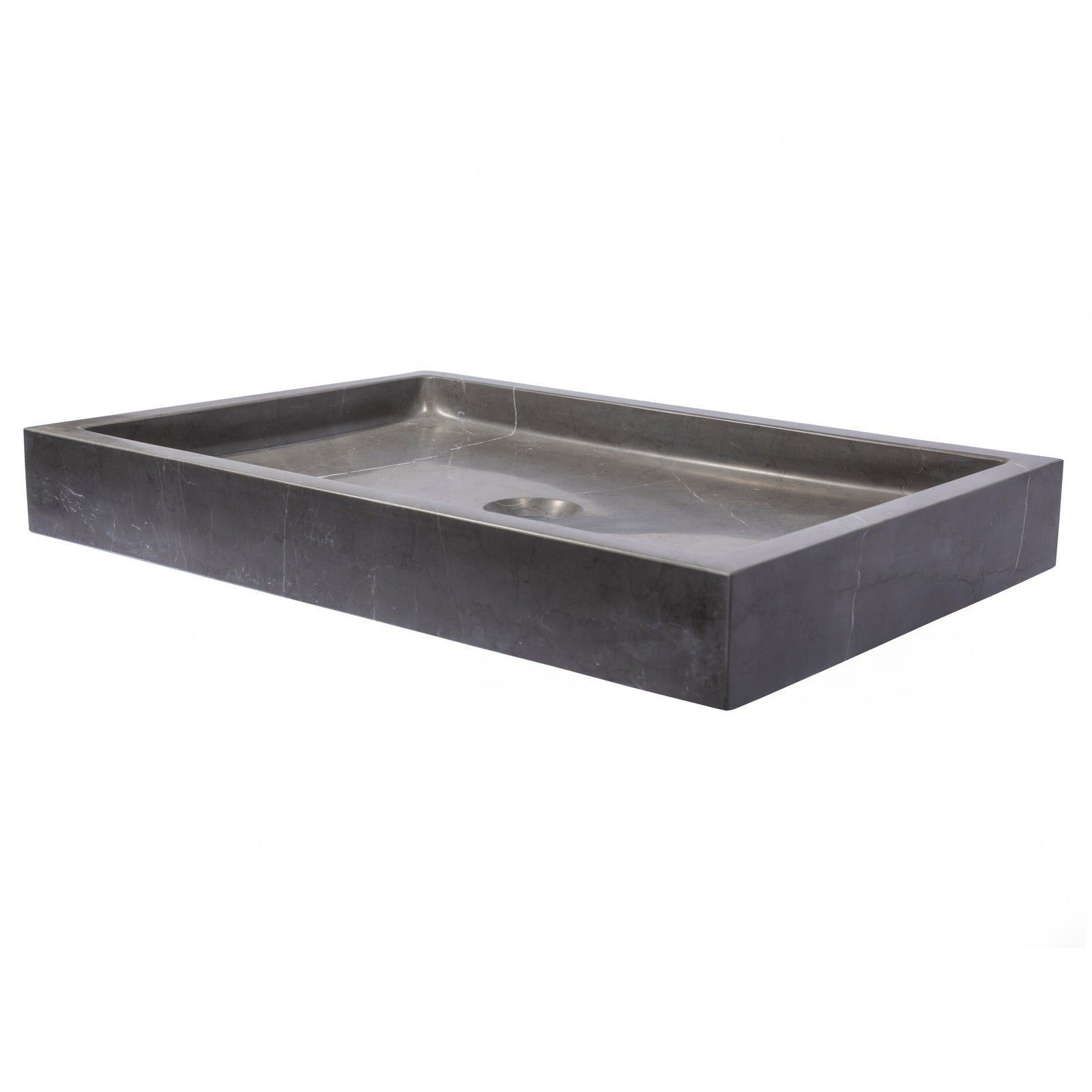 Eden Bath Rectangular Infinity Pool Sink in Honed Pietra Grey Marble - EB_S006PI-H