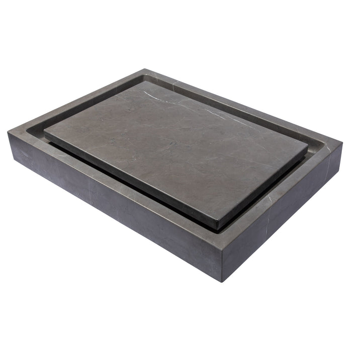 Eden Bath Rectangular Infinity Pool Sink in Honed Pietra Grey Marble - EB_S006PI-H