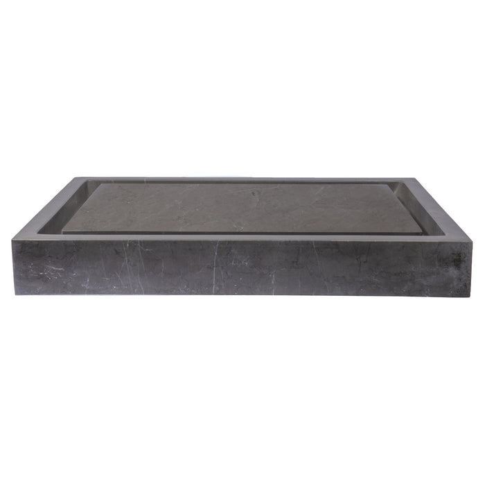 Eden Bath Rectangular Infinity Pool Sink in Honed Pietra Grey Marble - EB_S006PI-H