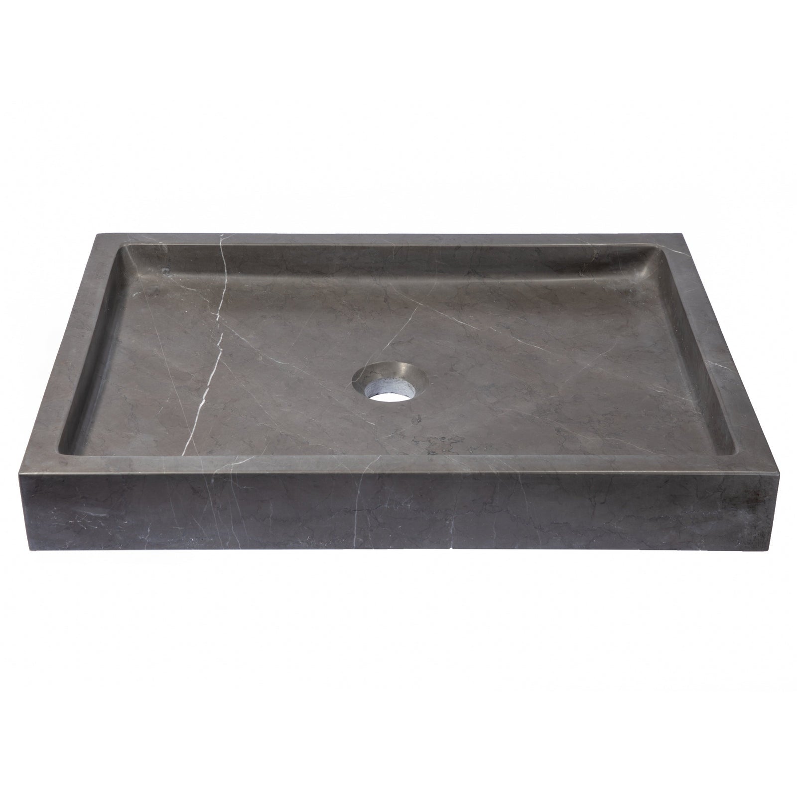 Eden Bath Rectangular Infinity Pool Sink in Honed Pietra Grey Marble - EB_S006PI-H