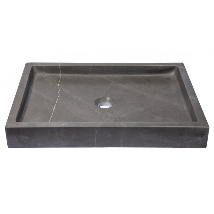 Eden Bath Rectangular Infinity Pool Sink in Honed Pietra Grey Marble - EB_S006PI-H