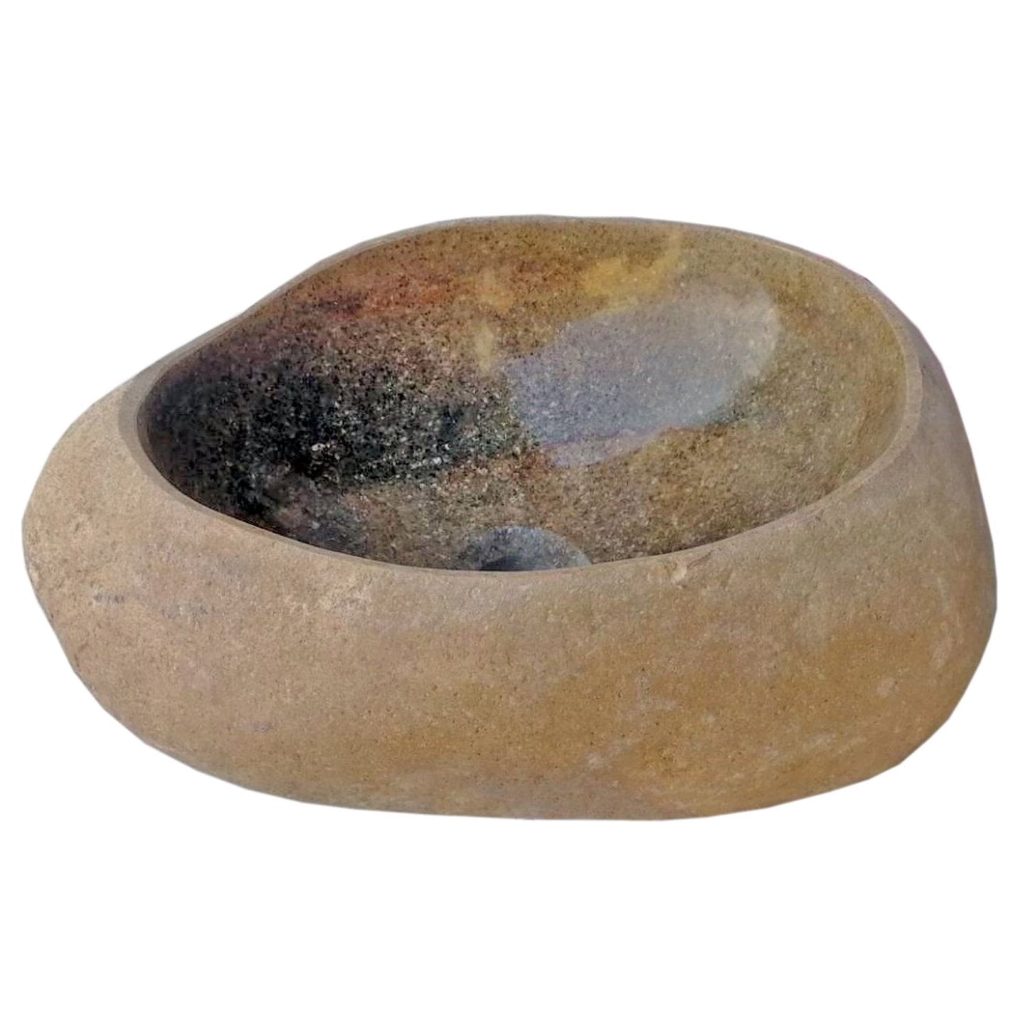 Eden Bath Natural River Rock Boulder Sink - Polished Interior - EB_S019RR-P