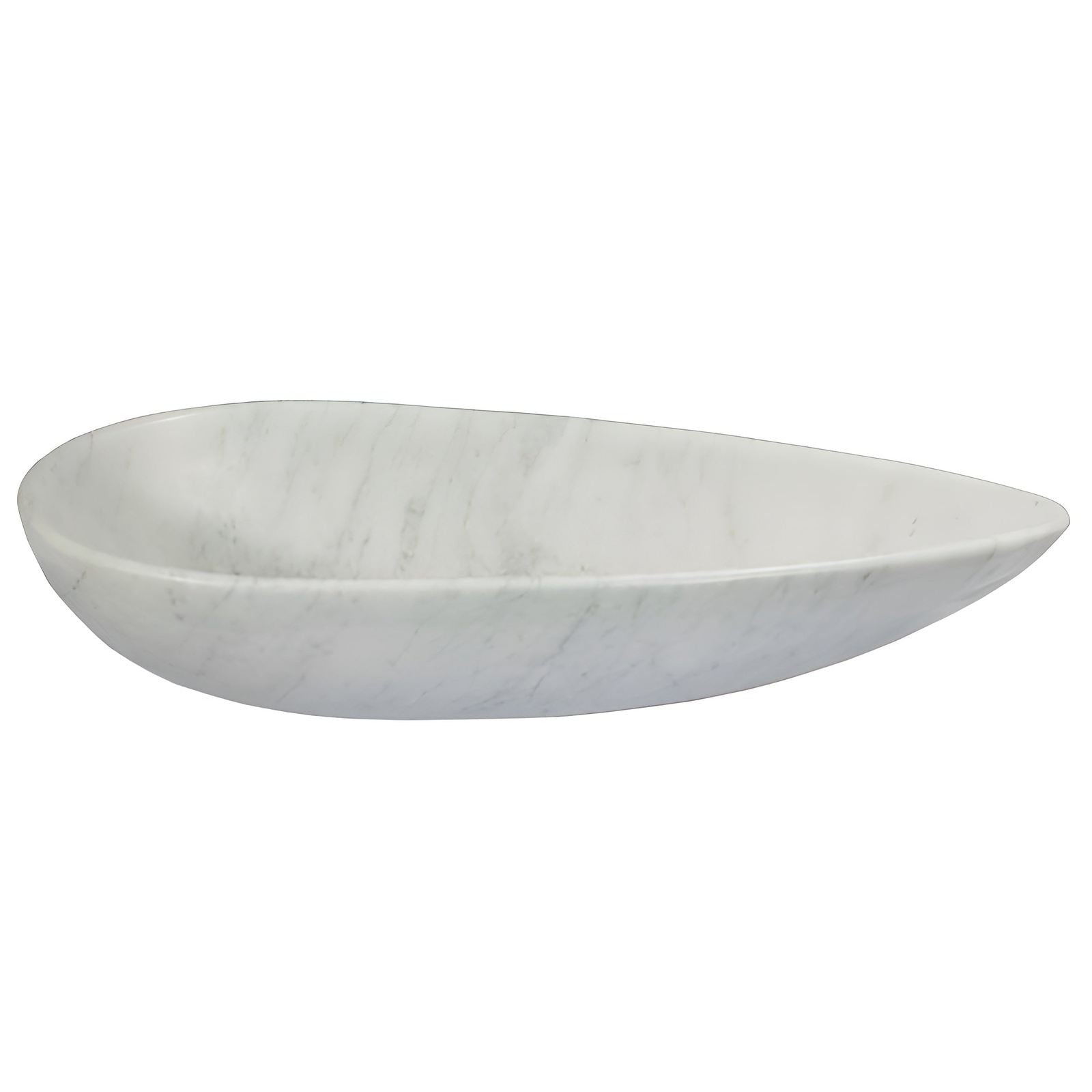 Eden Bath Pod Shaped Vessel Sink - Carrara White Marble - EB_S024CW-P