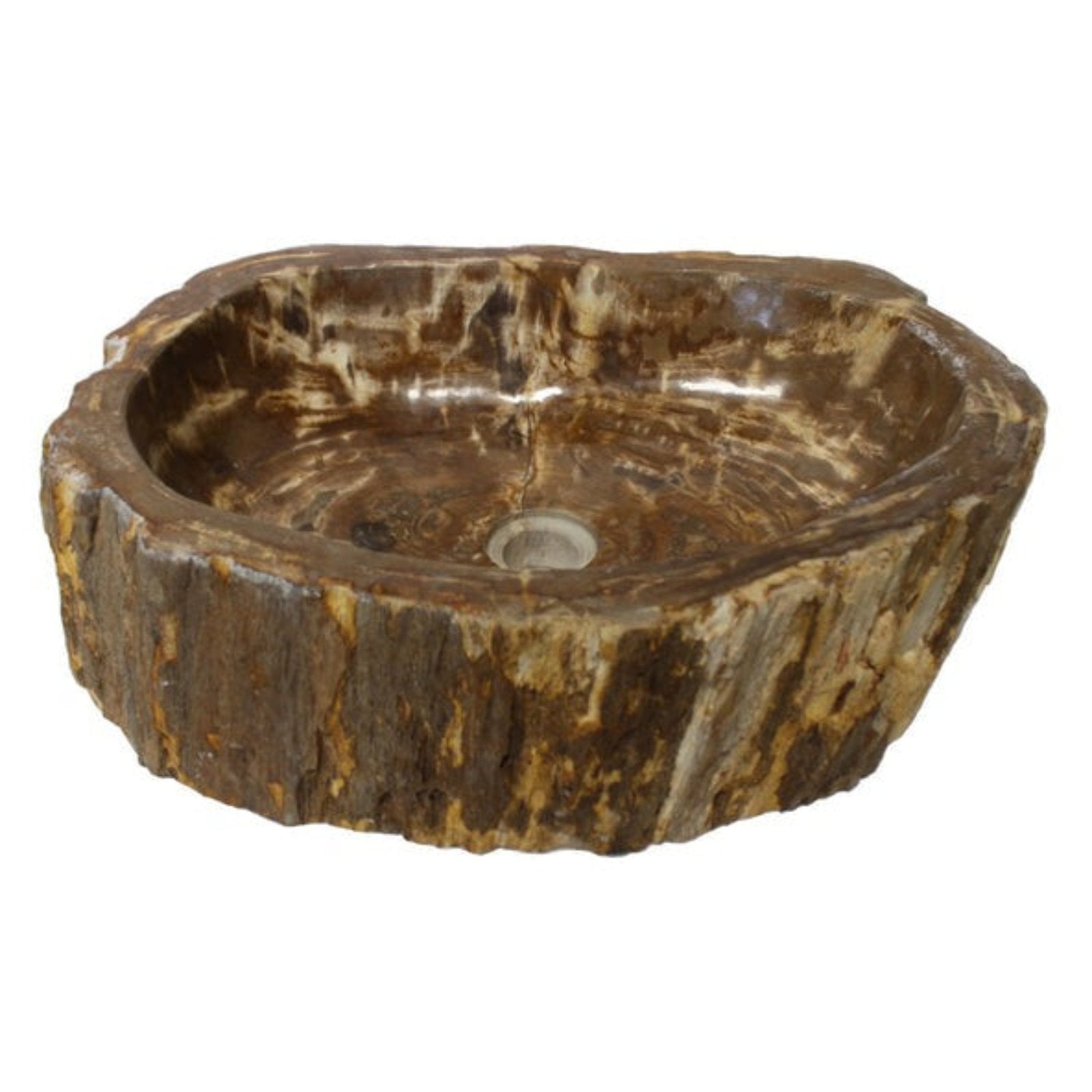 Eden Bath Natural Stone Vessel Sink - Petrified Wood - EB_S028PW-P