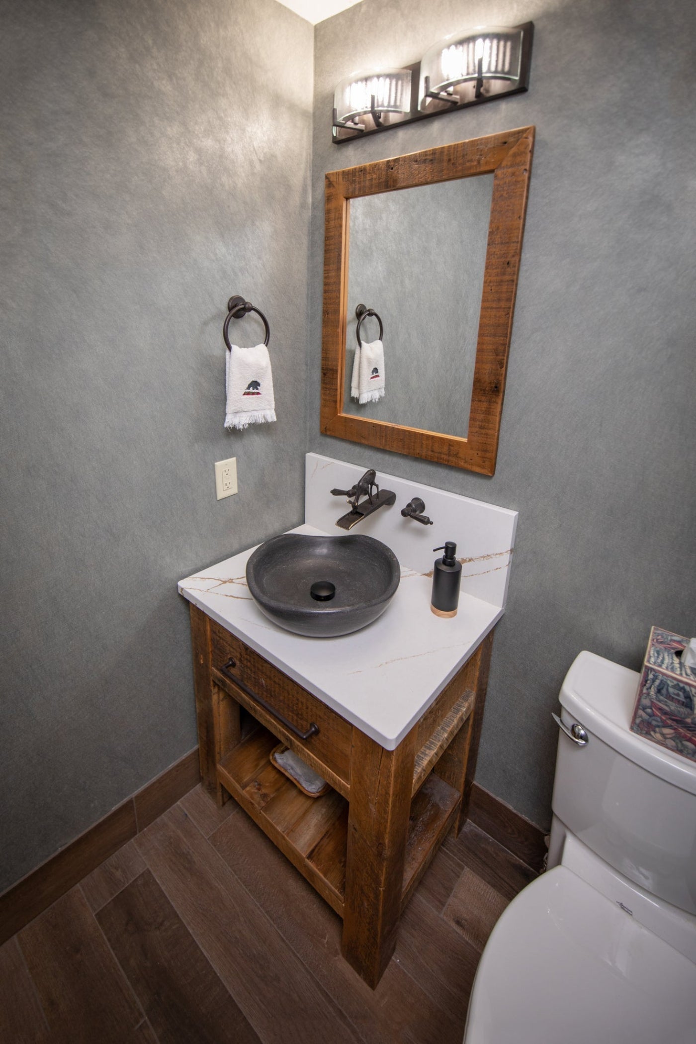 Eden Bath Black Limestone Freeform Vessel Sink - EB_S032BL-H