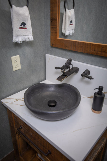 Eden Bath Black Limestone Freeform Vessel Sink - EB_S032BL-H