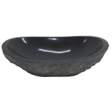 Eden Bath Padang Dark Granite Canoe Sink With Natural Split Exterior - EB_S035PD-P