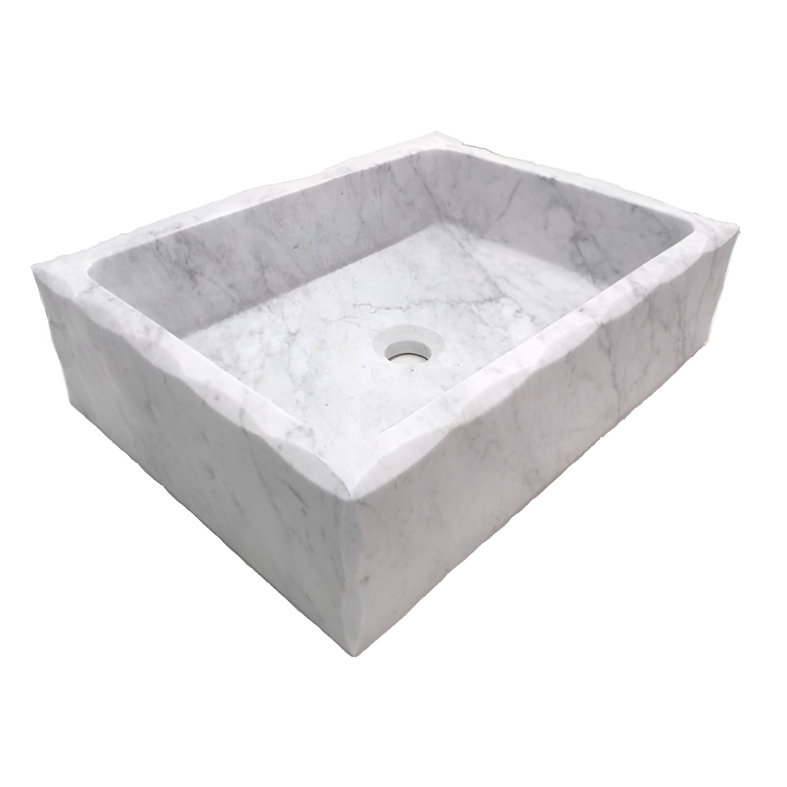 Eden Bath Antique Rectangular Carrara Marble Vessel Sink Honed - EB_S037CW-H