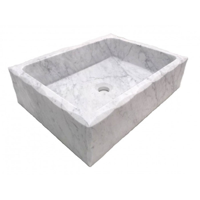 Eden Bath Antique Rectangular Carrara Marble Vessel Sink Honed - EB_S037CW-H