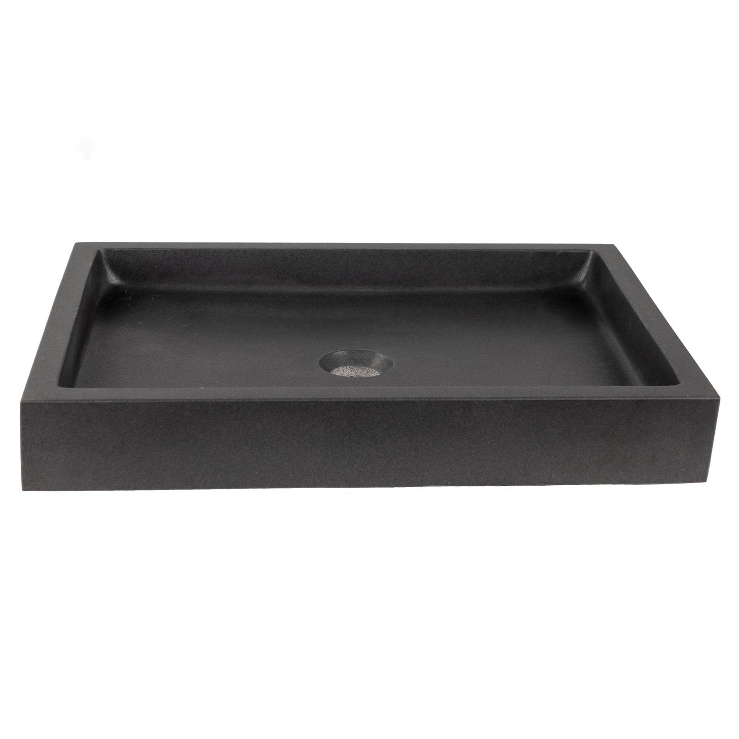 Eden Bath Rectangular Vessel Sink - Honed Lava Stone - EB_S040LS-H